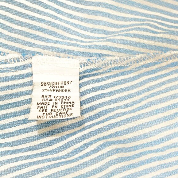 Habitat Blue White Seersucker Button Front Tunic Shirt Top Blouse Size Large - Picture 7 of 10
